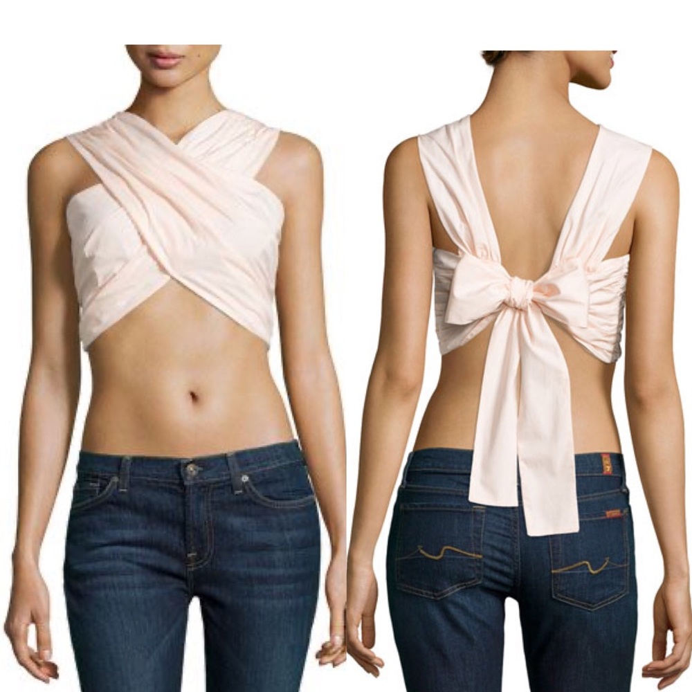 NWT F.T.B Cropped Tie-Back Poplin Tank